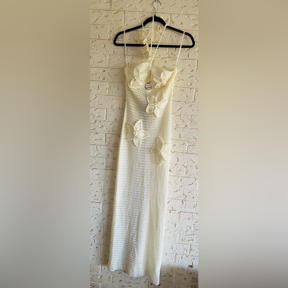 NWT Meshki Kayla Floral Crochet Maxi Dress medium - Picture 12 of 14